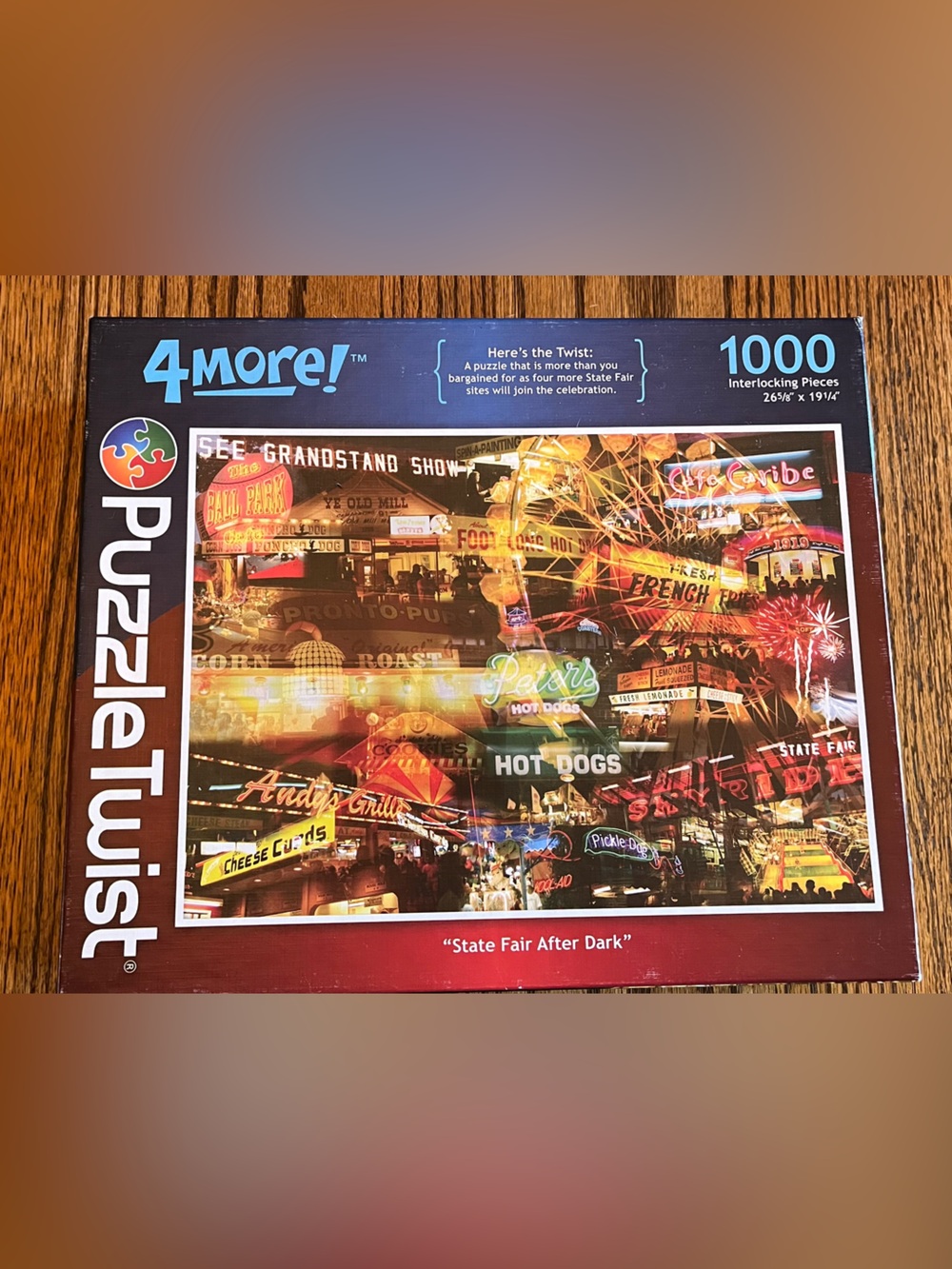 Puzzle Twist 1000-Piece Jigsaw Puzzle - State Fair After Dark (Multicolor)